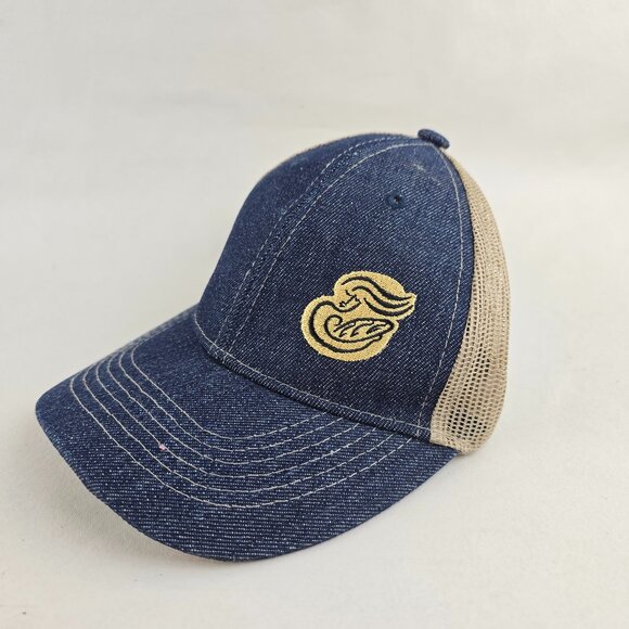 Panera Bread Hat Unisex One Size Blue Denim Tan Mesh Trucker Employee Staff Cap - Picture 1 of 7